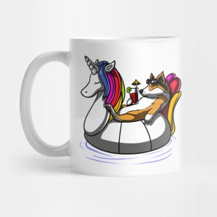 Corgi Dog Riding Unicorn Float Mug